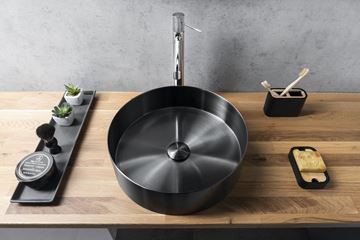 SAPHO AURUM umyvadlová mísa 38 cm, bez přepadu, nerez, gun metal AU101 Obrázek - fotka