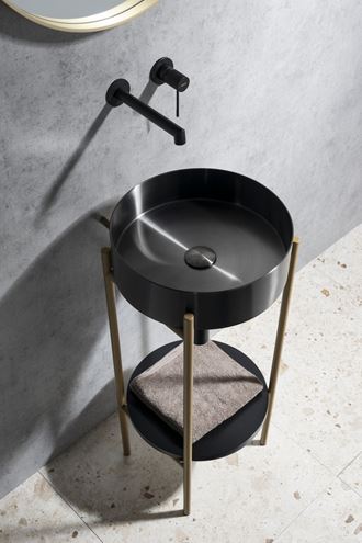 SAPHO AURUM umyvadlová mísa 38 cm, bez přepadu, nerez, gun metal AU101 Obrázek - fotka