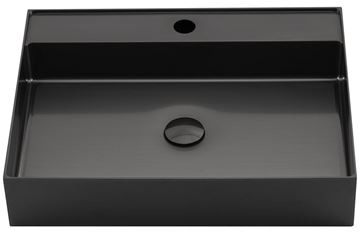 SAPHO AURUM umyvadlo na desku 55 cm, s otvorem pro baterii, bez přepadu, nerez, gun metal AU102 Obrázek - fotka