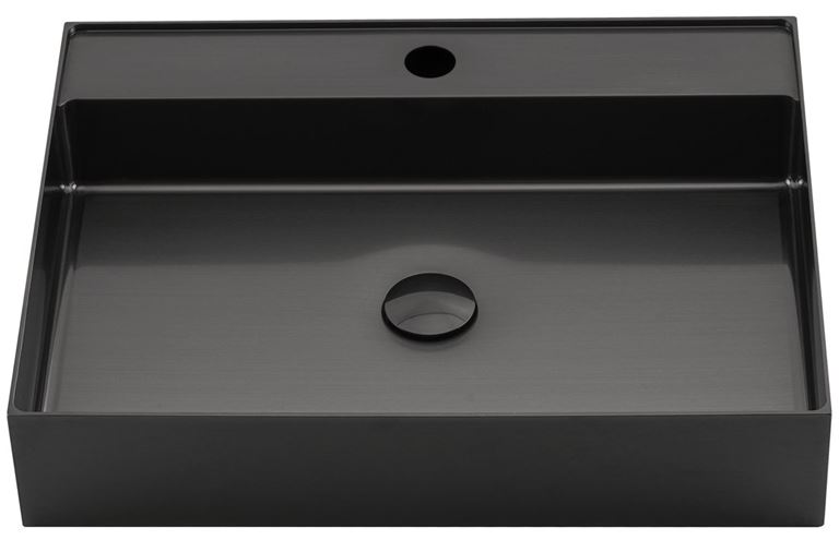 SAPHO AURUM umyvadlo na desku 55 cm, s otvorem pro baterii, bez přepadu, nerez, gun metal AU102 Obrázek - fotka