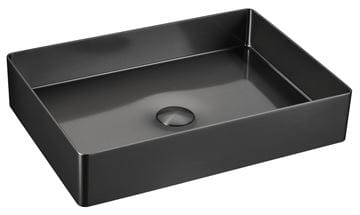 SAPHO AURUM umyvadlo na desku 50 cm, bez přepadu, nerez, gun metal