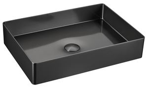 SAPHO AURUM umyvadlo na desku 50 cm, bez přepadu, nerez, gun metal