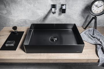 SAPHO AURUM umyvadlo na desku 50 cm, bez přepadu, nerez, gun metal AU103 Obrázek - fotka