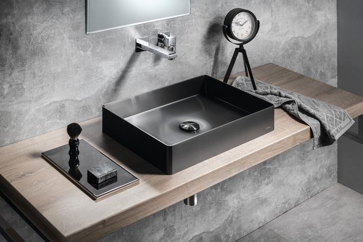 SAPHO AURUM umyvadlo na desku 50 cm, bez přepadu, nerez, gun metal AU103 Obrázek - fotka