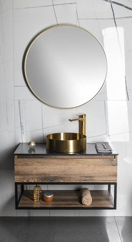 SAPHO AURUM umyvadlová mísa 38 cm, bez přepadu, nerez, matná zlatá AU201 Obrázek - fotka