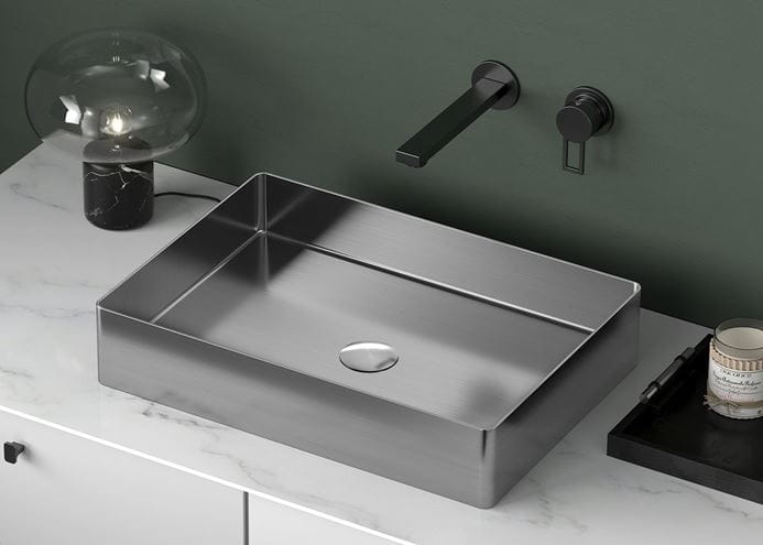 SAPHO AURUM umyvadlo na desku 50 cm, bez přepadu, matná nerez AU403 Obrázek - fotka