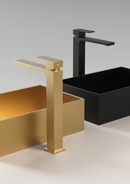 SAPHO CUBEMIX umyvadlová stojánková baterie, matná černá CM006B Obrázek - fotka