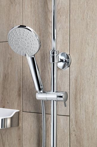 AQUALINE LIGA sprchový set s termostatickou baterií, horní sprcha, ruční sprcha se 3 proudy, teleskopická  tyč, hadice, chrom SL533 Obrázek - fotka