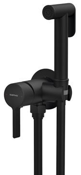 SAPHO ICONIC bidetová podomítková baterie, se sprškou, s tělesem, matná černá