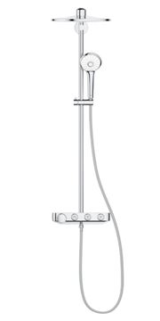 GROHE EUPHORIA SMARTCONTROL SYSTEM 310 DUO sprchový set s termostatickou baterií, horní sprcha, ruční sprcha se 3 proudy, tyč, hadice, měsíční bílá/chrom 26507LS0 Obrázek - fotka
