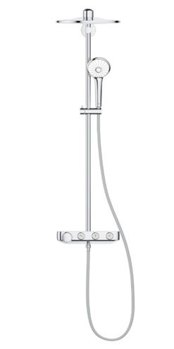GROHE EUPHORIA SMARTCONTROL SYSTEM 310 DUO sprchový set s termostatickou baterií, horní sprcha, ruční sprcha se 3 proudy, tyč, hadice, měsíční bílá/chrom 26507LS0 Obrázek - fotka