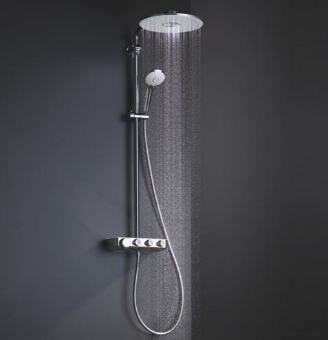 GROHE EUPHORIA SMARTCONTROL SYSTEM 310 DUO sprchový set s termostatickou baterií, horní sprcha, ruční sprcha se 3 proudy, tyč, hadice, měsíční bílá/chrom 26507LS0 Obrázek - fotka