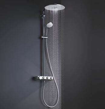 GROHE EUPHORIA SMARTCONTROL SYSTEM 310 DUO sprchový set s termostatickou baterií, horní sprcha, ruční sprcha se 3 proudy, tyč, hadice, měsíční bílá/chrom 26507LS0 Obrázek - fotka