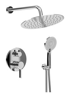 SAPHO ICONIC sprchový set s podomítkovou baterií, horní sprcha, ruční sprcha se 3 proudy, hadice, držák, chrom