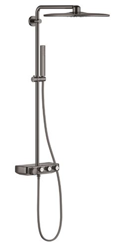 GROHE EUPHORIA SMARTCONTROL SYSTEM 310 CUBE DUO sprchový set s termostatickou baterií, horní sprcha se 2 proudy, ruční sprcha, tyč, hadice, hard graphite 26508A00 Obrázek - Hlavní obrázek