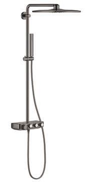 GROHE EUPHORIA SMARTCONTROL SYSTEM 310 CUBE DUO sprchový set s termostatickou baterií, horní sprcha se 2 proudy, ruční sprcha, tyč, hadice, hard graphite