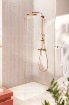 GROHE EUPHORIA SYSTEM 310 sprchový set s termostatickou baterií, horní sprcha, ruční sprcha se 3 proudy, tyč, hadice, kartáčovaný warm sunset 26075DL0 Obrázek - fotka