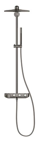 GROHE EUPHORIA SMARTCONTROL SYSTEM 310 CUBE DUO sprchový set s termostatickou baterií, horní sprcha se 2 proudy, ruční sprcha, tyč, hadice, hard graphite 26508A00 Obrázek - fotka