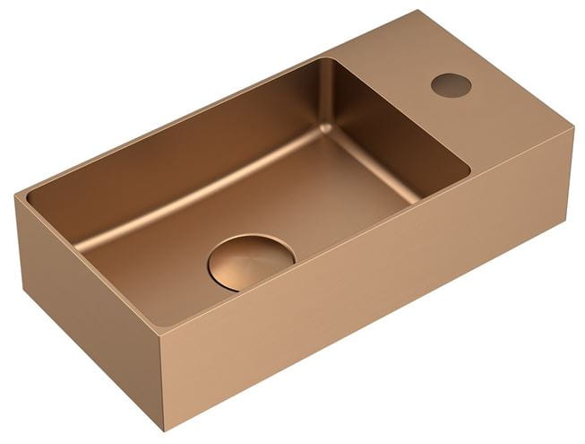 SAPHO AURUM umývátko 36,5 cm, s otvorem pro baterii, bez přepadu, nerez, PVD, matná měděná AU304 Obrázek - Hlavní obrázek