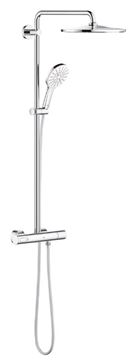 GROHE RAINSHOWER SMARTACTIVE 310 sprchový set s termostatickou baterií, horní sprcha, ruční sprcha se 3 proudy, tyč, hadice, měsíční bílá/chrom 