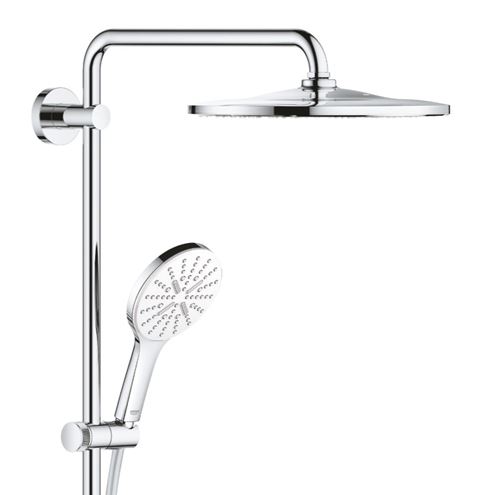 GROHE RAINSHOWER SMARTACTIVE 310 sprchový set s termostatickou baterií, horní sprcha, ruční sprcha se 3 proudy, tyč, hadice, měsíční bílá/chrom  26647LS0 Obrázek - fotka
