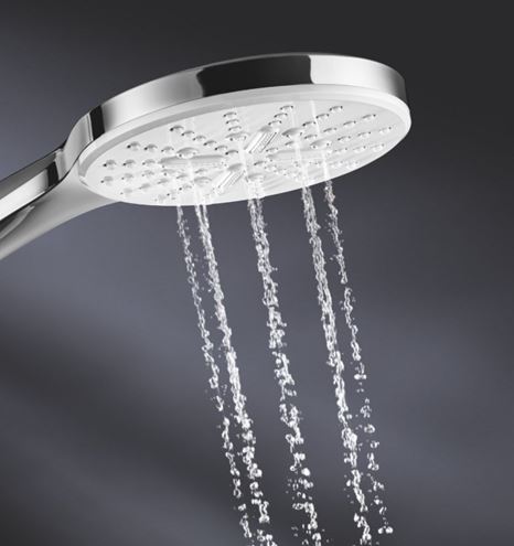 GROHE RAINSHOWER SMARTACTIVE 310 sprchový set s termostatickou baterií, horní sprcha, ruční sprcha se 3 proudy, tyč, hadice, měsíční bílá/chrom  26647LS0 Obrázek - fotka