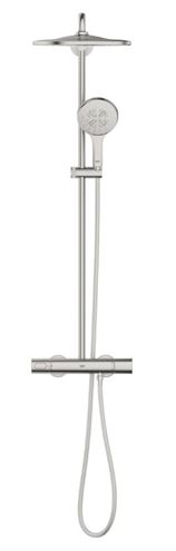 GROHE RAINSHOWER SMARTACTIVE 310 sprchový set s termostatickou baterií, horní sprcha, ruční sprcha se 3 proudy, tyč, hadice, Water Saving, supersteel 26836DC0 Obrázek - fotka