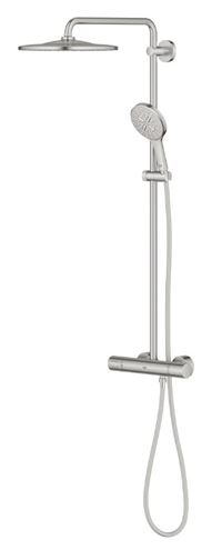 GROHE RAINSHOWER SMARTACTIVE 310 sprchový set s termostatickou baterií, horní sprcha, ruční sprcha se 3 proudy, tyč, hadice, Water Saving, supersteel 26836DC0 Obrázek - fotka