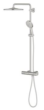 GROHE RAINSHOWER SMARTACTIVE 310 sprchový set s termostatickou baterií, horní sprcha, ruční sprcha se 3 proudy, tyč, hadice, Water Saving, supersteel 26836DC0 Obrázek - fotka