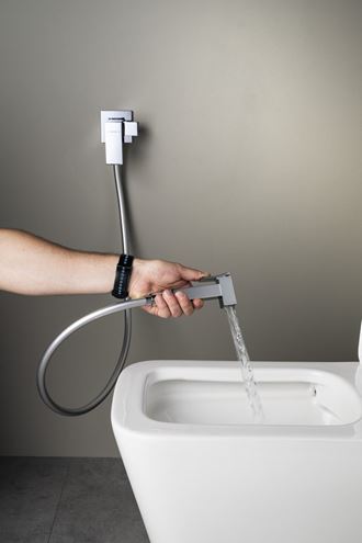SAPHO CUBEMIX bidetová podomítková baterie, se sprškou, s tělesem, chrom CM040 Obrázek - fotka