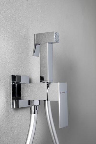 SAPHO CUBEMIX bidetová podomítková baterie, se sprškou, s tělesem, chrom CM040 Obrázek - fotka