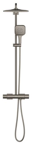 GROHE RAINSHOWER SMARTACTIVE 310 CUBE sprchový set s termostatickou baterií, horní sprcha, ruční sprcha se 3 proudy, tyč, hadice, Water Saving, kartáčovaný hard graphite 26837AL0 Obrázek - fotka