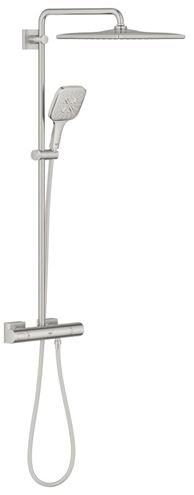 GROHE RAINSHOWER SMARTACTIVE 310 CUBE sprchový set s termostatickou baterií, horní sprcha, ruční sprcha se 3 proudy, tyč, hadice, Water Saving, supersteel 26837DC0 Obrázek - Hlavní obrázek