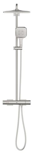 GROHE RAINSHOWER SMARTACTIVE 310 CUBE sprchový set s termostatickou baterií, horní sprcha, ruční sprcha se 3 proudy, tyč, hadice, Water Saving, supersteel 26837DC0 Obrázek - fotka