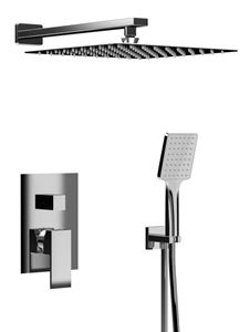 SAPHO CUBEMIX sprchový set s podomítkovou baterií, horní sprcha, ruční sprcha, hadice, držák, chrom