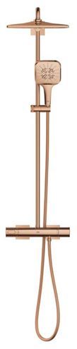GROHE RAINSHOWER SMARTACTIVE 310 CUBE sprchový set s termostatickou baterií, horní sprcha, ruční sprcha se 3 proudy, tyč, hadice, Water Saving, warm sunset 26837DA0 Obrázek - fotka