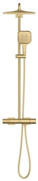 GROHE RAINSHOWER SMARTACTIVE 310 CUBE sprchový set s termostatickou baterií, horní sprcha, ruční sprcha se 3 proudy, tyč, hadice, Water Saving, kartáčovaný cool sunrise 26837GN0 Obrázek - fotka