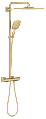 GROHE RAINSHOWER SMARTACTIVE 310 CUBE sprchový set s termostatickou baterií, horní sprcha, ruční sprcha se 3 proudy, tyč, hadice, Water Saving, kartáčovaný cool sunrise 26837GN0 Obrázek - Hlavní obrázek