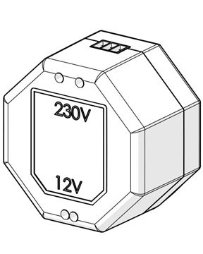 HANSA napájecí zdroj 230/12 V, podomítkový, pro max. 5 zařízení 64990100 Obrázek - fotka