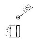 VITRA SENTO nohy k nábytku, 4 ks, light oak 61069 Technický nákres