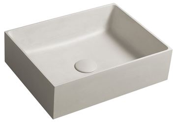 SAPHO FORMIGO umyvadlo na desku 47,5 cm, bez přepadu, beton, matná písková