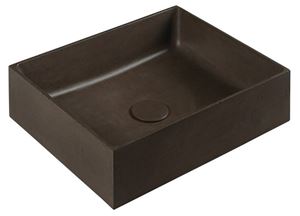 SAPHO FORMIGO umyvadlo na desku 47,5 cm, bez přepadu, beton, tmavě hnědá