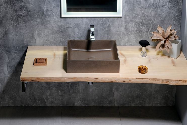SAPHO FORMIGO umyvadlo na desku 47,5 cm, bez přepadu, beton, tmavě hnědá FG115 Obrázek - fotka