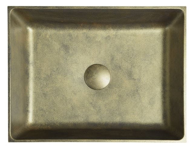 SAPHO FORMIGO umyvadlo na desku 47,5 cm, bez přepadu, beton, matná zlatá FG118 Obrázek - fotka