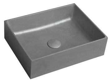 SAPHO FORMIGO umyvadlo na desku 47,5 cm, bez přepadu, beton, matná stříbrná