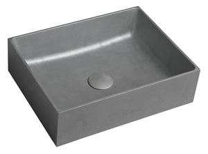 SAPHO FORMIGO umyvadlo na desku 47,5 cm, bez přepadu, beton, matná stříbrná