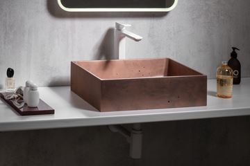 SAPHO FORMIGO umyvadlo na desku 47,5 cm, bez přepadu, beton, matná měděná FG120 Obrázek - fotka