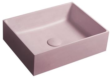 SAPHO FORMIGO umyvadlo na desku 47,5 cm, bez přepadu, beton, matná růžová