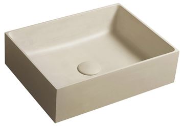 SAPHO FORMIGO umyvadlo na desku 47,5 cm, bez přepadu, beton, matná žlutá
