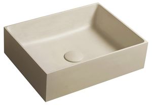 SAPHO FORMIGO umyvadlo na desku 47,5 cm, bez přepadu, beton, matná žlutá